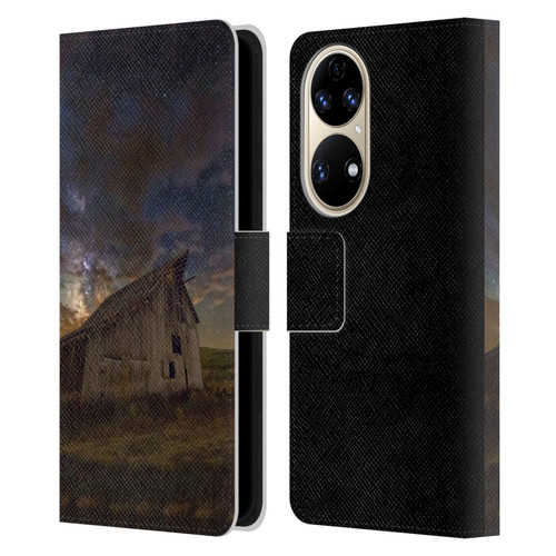 Royce Bair Nightscapes Bear Lake Old Barn Leather Book Wallet Case Cover For Huawei P50