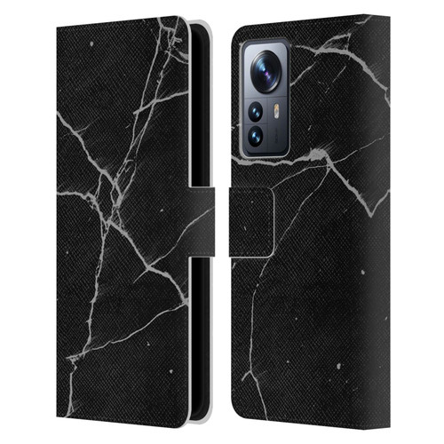 Alyn Spiller Marble Black Leather Book Wallet Case Cover For Xiaomi 12 Pro
