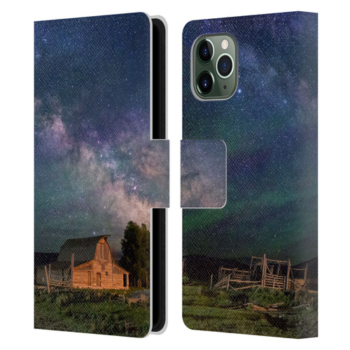 Royce Bair Nightscapes Grand Teton Barn Leather Book Wallet Case Cover For Apple iPhone 11 Pro