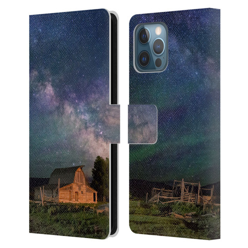 Royce Bair Nightscapes Grand Teton Barn Leather Book Wallet Case Cover For Apple iPhone 12 Pro Max