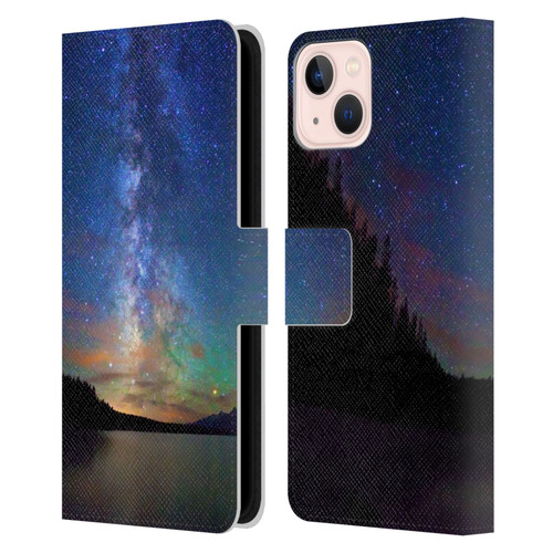 Royce Bair Nightscapes Jackson Lake Leather Book Wallet Case Cover For Apple iPhone 13