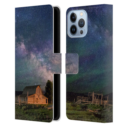 Royce Bair Nightscapes Grand Teton Barn Leather Book Wallet Case Cover For Apple iPhone 13 Pro Max
