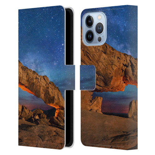 Royce Bair Nightscapes Sunset Arch Leather Book Wallet Case Cover For Apple iPhone 13 Pro Max