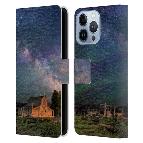 Royce Bair Nightscapes Grand Teton Barn Leather Book Wallet Case Cover For Apple iPhone 13 Pro
