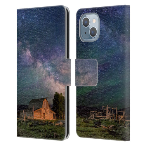 Royce Bair Nightscapes Grand Teton Barn Leather Book Wallet Case Cover For Apple iPhone 14