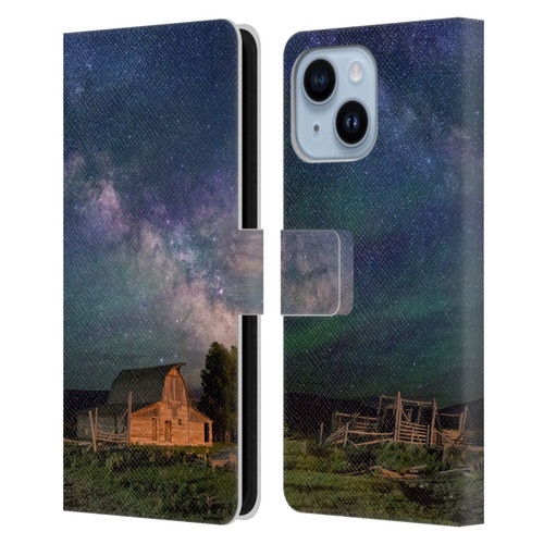 Royce Bair Nightscapes Grand Teton Barn Leather Book Wallet Case Cover For Apple iPhone 14 Plus