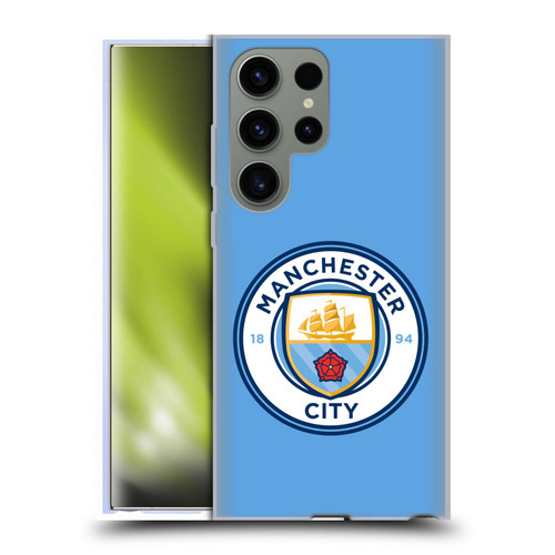 Manchester City Man City FC Badge Blue Full Colour Soft Gel Case for Samsung Galaxy S23 Ultra 5G