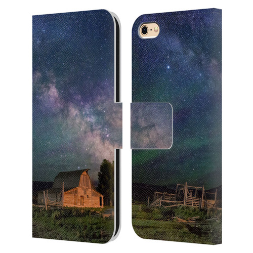 Royce Bair Nightscapes Grand Teton Barn Leather Book Wallet Case Cover For Apple iPhone 6 / iPhone 6s
