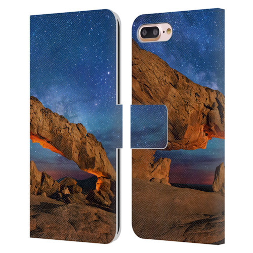 Royce Bair Nightscapes Sunset Arch Leather Book Wallet Case Cover For Apple iPhone 7 Plus / iPhone 8 Plus