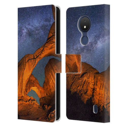 Royce Bair Nightscapes Triple Arch Leather Book Wallet Case Cover For Nokia C21