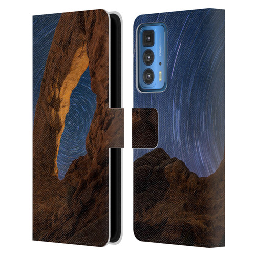 Royce Bair Nightscapes Star Trails Leather Book Wallet Case Cover For Motorola Edge 20 Pro