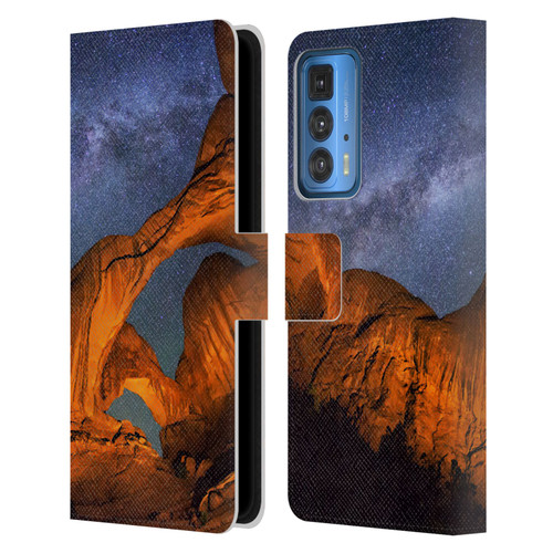 Royce Bair Nightscapes Triple Arch Leather Book Wallet Case Cover For Motorola Edge 20 Pro