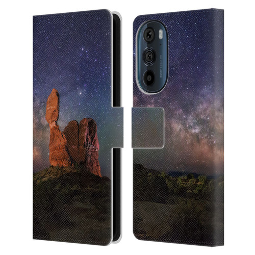 Royce Bair Nightscapes Balanced Rock Leather Book Wallet Case Cover For Motorola Edge 30