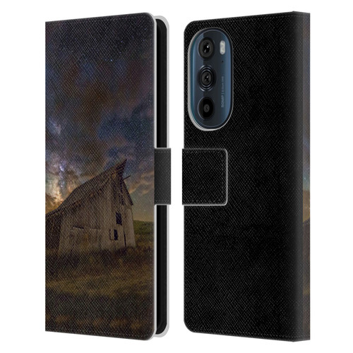 Royce Bair Nightscapes Bear Lake Old Barn Leather Book Wallet Case Cover For Motorola Edge 30