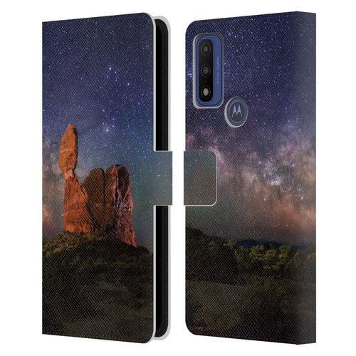 Royce Bair Nightscapes Balanced Rock Leather Book Wallet Case Cover For Motorola G Pure
