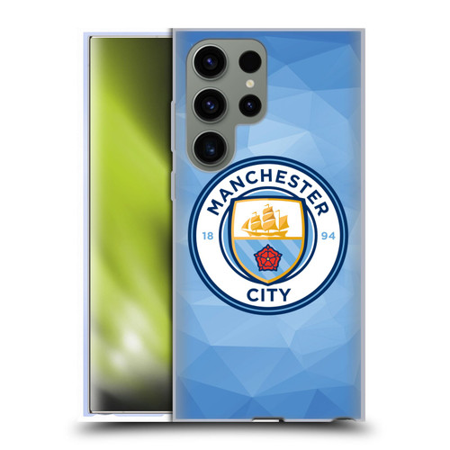 Manchester City Man City FC Badge Geometric Blue Full Colour Soft Gel Case for Samsung Galaxy S23 Ultra 5G