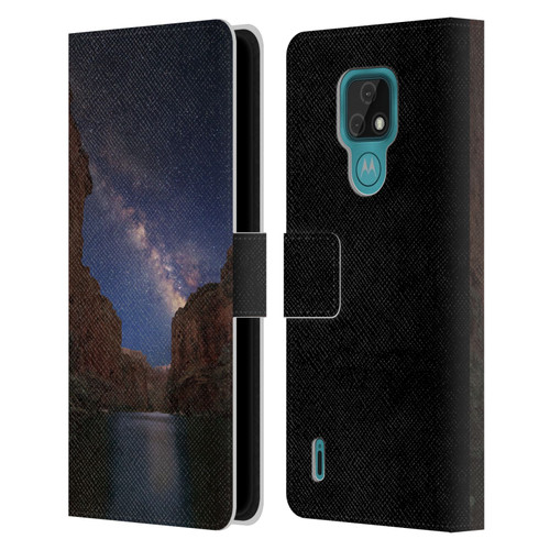 Royce Bair Nightscapes Grand Canyon Leather Book Wallet Case Cover For Motorola Moto E7