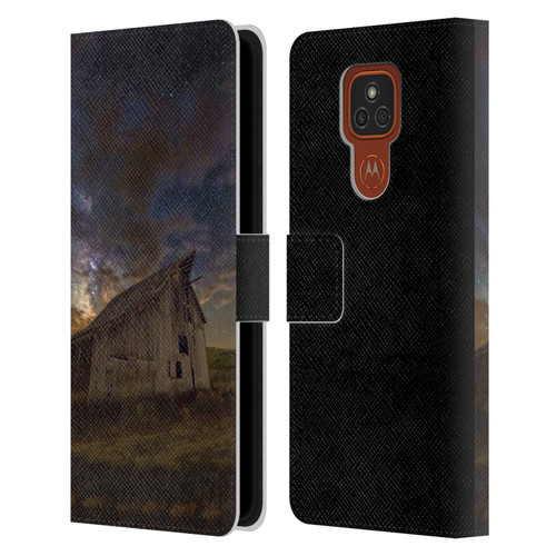 Royce Bair Nightscapes Bear Lake Old Barn Leather Book Wallet Case Cover For Motorola Moto E7 Plus