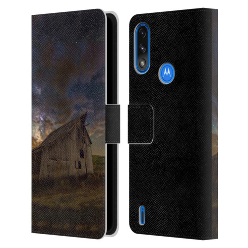 Royce Bair Nightscapes Bear Lake Old Barn Leather Book Wallet Case Cover For Motorola Moto E7 Power / Moto E7i Power