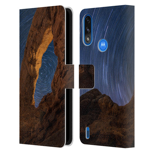 Royce Bair Nightscapes Star Trails Leather Book Wallet Case Cover For Motorola Moto E7 Power / Moto E7i Power