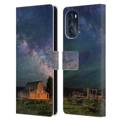 Royce Bair Nightscapes Grand Teton Barn Leather Book Wallet Case Cover For Motorola Moto G (2022)