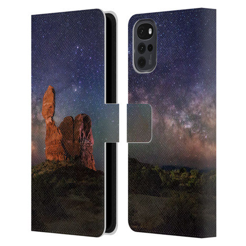 Royce Bair Nightscapes Balanced Rock Leather Book Wallet Case Cover For Motorola Moto G22