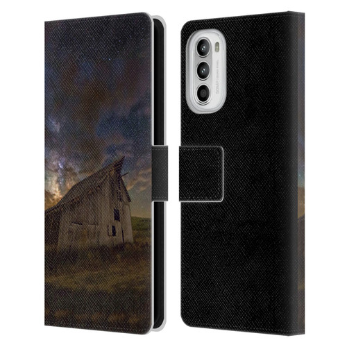Royce Bair Nightscapes Bear Lake Old Barn Leather Book Wallet Case Cover For Motorola Moto G52