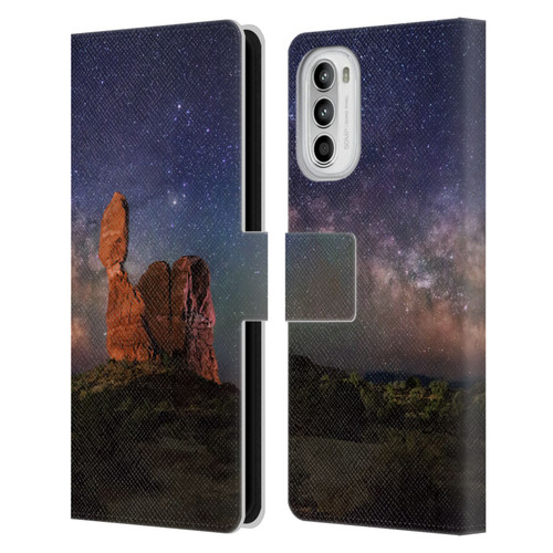 Royce Bair Nightscapes Balanced Rock Leather Book Wallet Case Cover For Motorola Moto G52