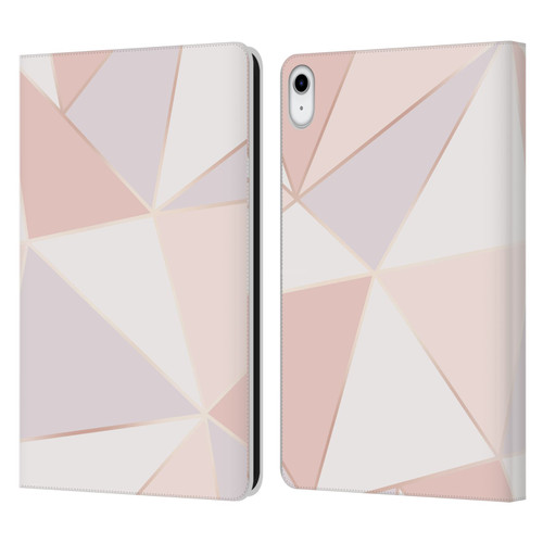 Alyn Spiller Rose Gold Geometry Leather Book Wallet Case Cover For Apple iPad 10.9 (2022)
