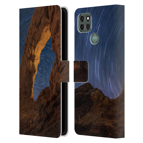 Royce Bair Nightscapes Star Trails Leather Book Wallet Case Cover For Motorola Moto G9 Power