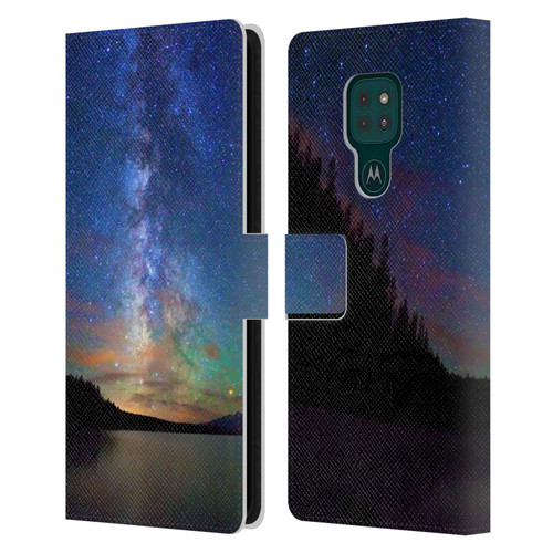 Royce Bair Nightscapes Jackson Lake Leather Book Wallet Case Cover For Motorola Moto G9 Play
