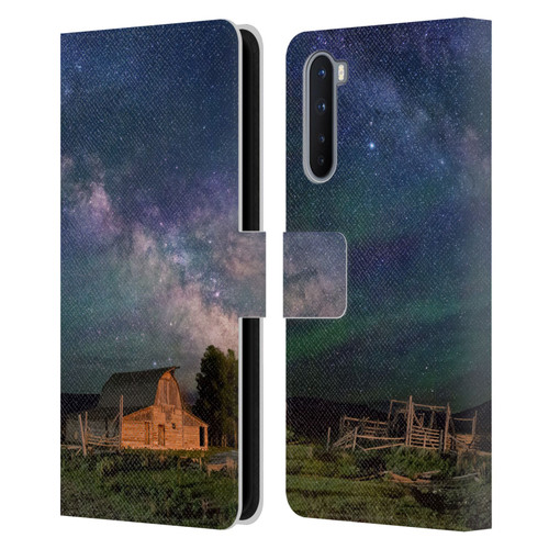Royce Bair Nightscapes Grand Teton Barn Leather Book Wallet Case Cover For OnePlus Nord 5G