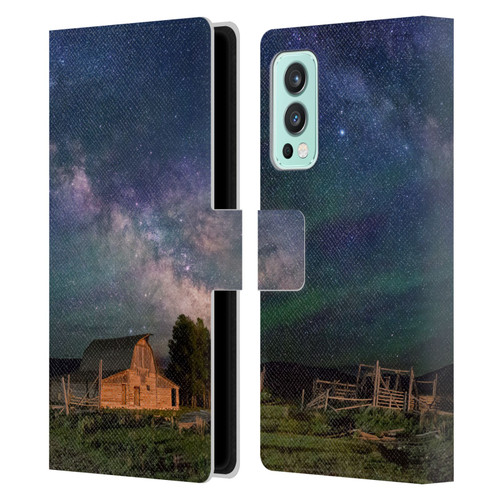 Royce Bair Nightscapes Grand Teton Barn Leather Book Wallet Case Cover For OnePlus Nord 2 5G