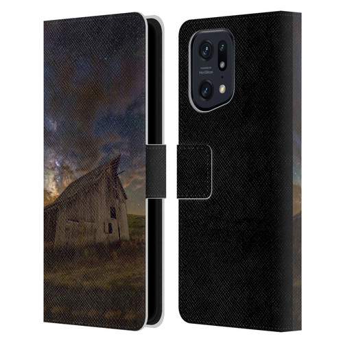 Royce Bair Nightscapes Bear Lake Old Barn Leather Book Wallet Case Cover For OPPO Find X5 Pro