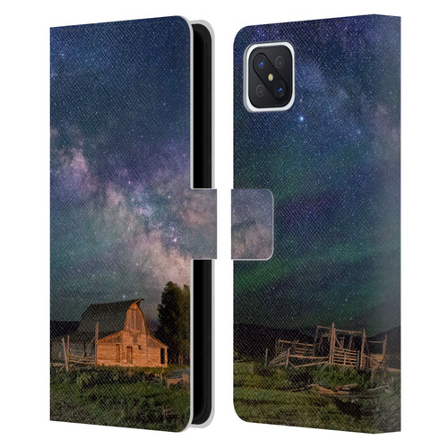 Royce Bair Nightscapes Grand Teton Barn Leather Book Wallet Case Cover For OPPO Reno4 Z 5G