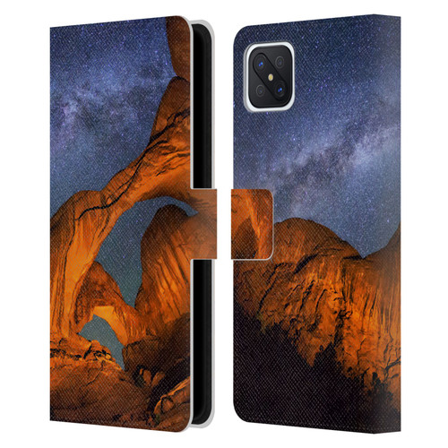 Royce Bair Nightscapes Triple Arch Leather Book Wallet Case Cover For OPPO Reno4 Z 5G