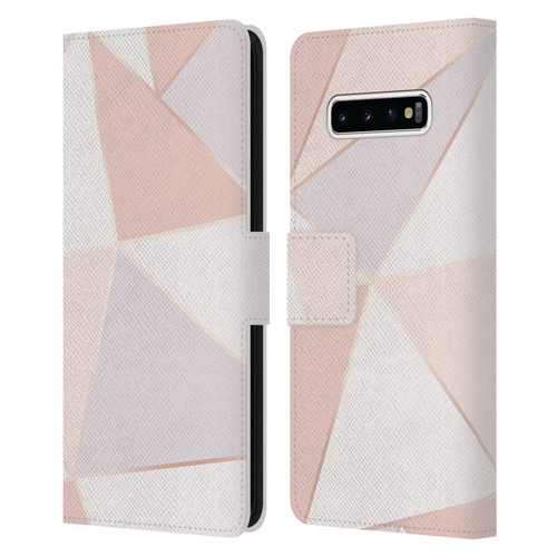 Alyn Spiller Rose Gold Geometry Leather Book Wallet Case Cover For Samsung Galaxy S10+ / S10 Plus