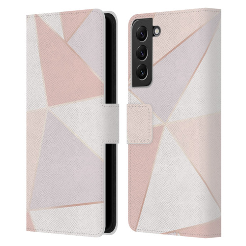 Alyn Spiller Rose Gold Geometry Leather Book Wallet Case Cover For Samsung Galaxy S22+ 5G