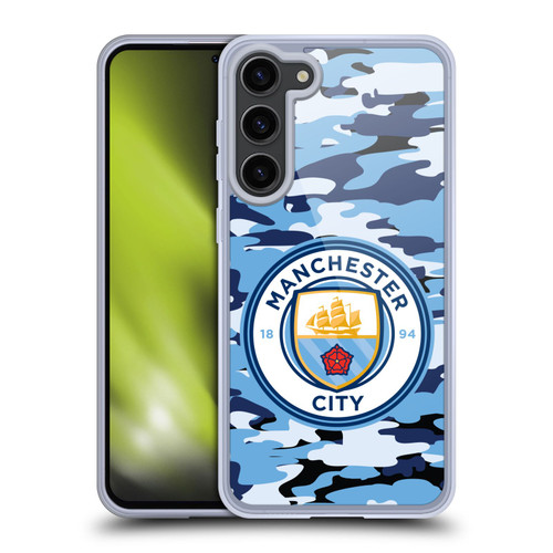 Manchester City Man City FC Badge Camou Blue Moon Soft Gel Case for Samsung Galaxy S23+ 5G