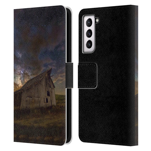Royce Bair Nightscapes Bear Lake Old Barn Leather Book Wallet Case Cover For Samsung Galaxy S21 5G