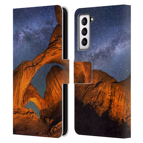 Royce Bair Nightscapes Triple Arch Leather Book Wallet Case Cover For Samsung Galaxy S21 5G
