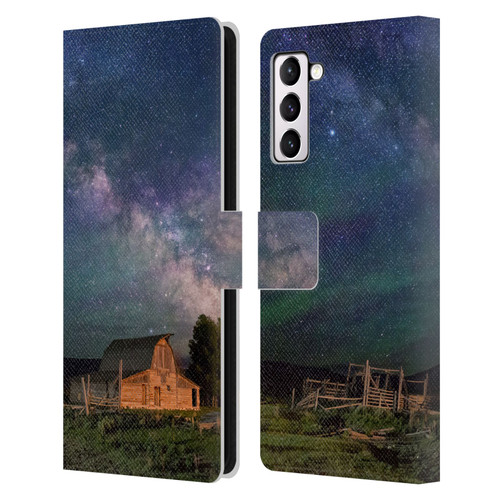 Royce Bair Nightscapes Grand Teton Barn Leather Book Wallet Case Cover For Samsung Galaxy S21+ 5G