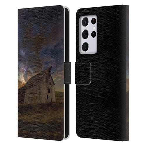 Royce Bair Nightscapes Bear Lake Old Barn Leather Book Wallet Case Cover For Samsung Galaxy S21 Ultra 5G