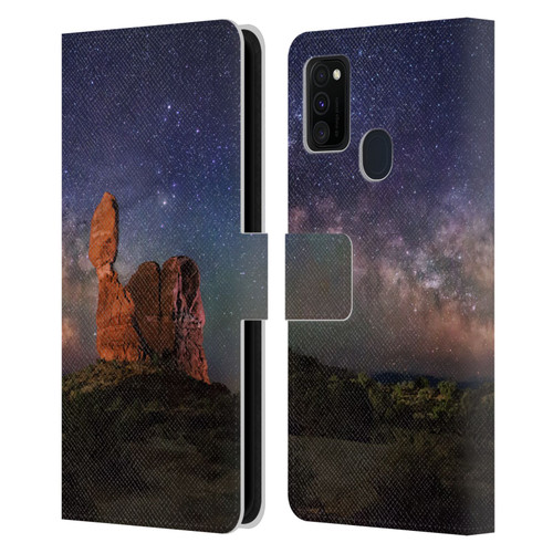 Royce Bair Nightscapes Balanced Rock Leather Book Wallet Case Cover For Samsung Galaxy M30s (2019)/M21 (2020)