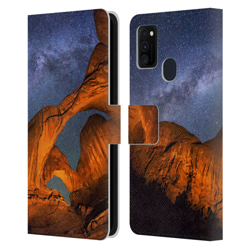 Royce Bair Nightscapes Triple Arch Leather Book Wallet Case Cover For Samsung Galaxy M30s (2019)/M21 (2020)