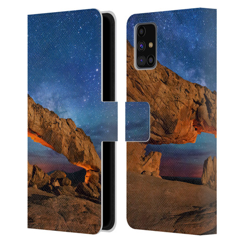 Royce Bair Nightscapes Sunset Arch Leather Book Wallet Case Cover For Samsung Galaxy M31s (2020)