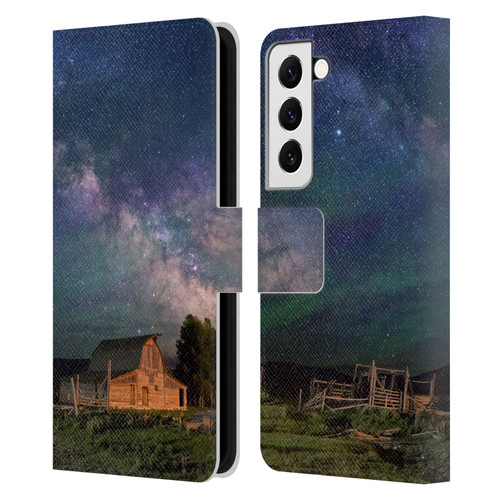 Royce Bair Nightscapes Grand Teton Barn Leather Book Wallet Case Cover For Samsung Galaxy S22 5G