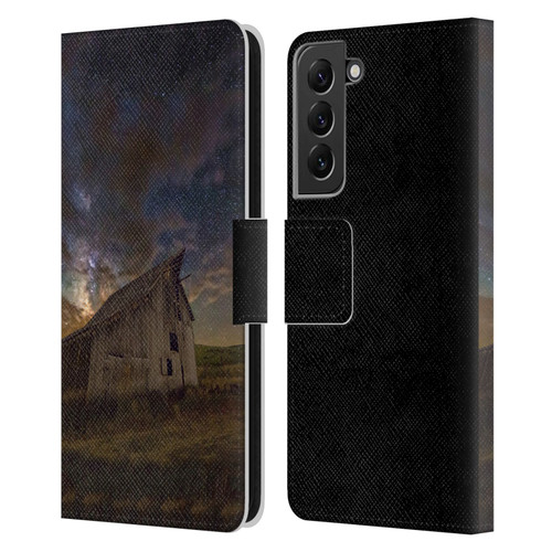 Royce Bair Nightscapes Bear Lake Old Barn Leather Book Wallet Case Cover For Samsung Galaxy S22+ 5G