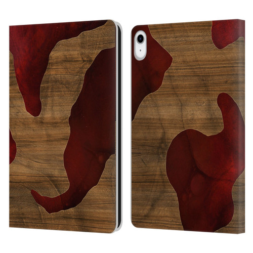 Alyn Spiller Wood & Resin Fire Leather Book Wallet Case Cover For Apple iPad 10.9 (2022)