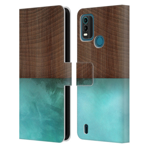 Alyn Spiller Wood & Resin Blocking Leather Book Wallet Case Cover For Nokia G11 Plus